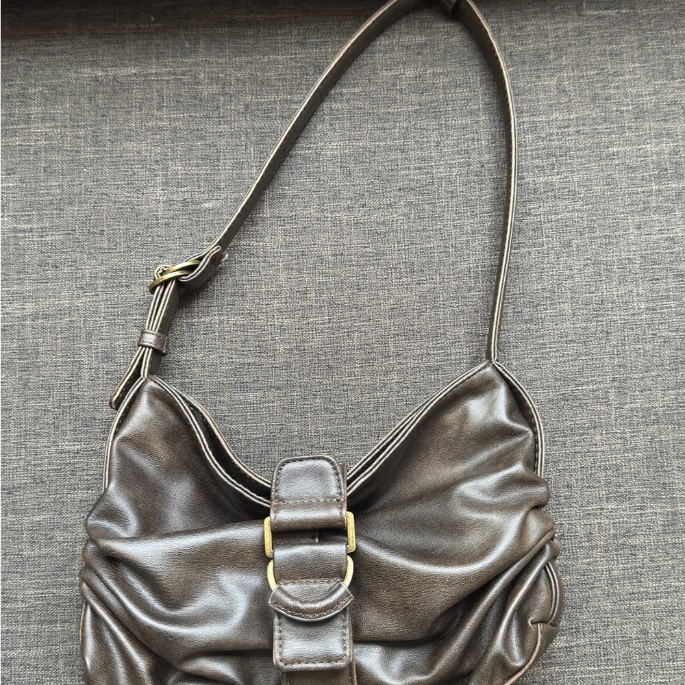 Zara Metallic Brown Shoulder Bag